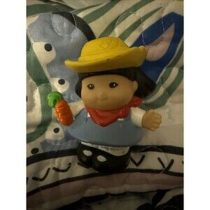 vintage Fisher Price Little People Sonya Lee Farmer With Carrot Figure 2002